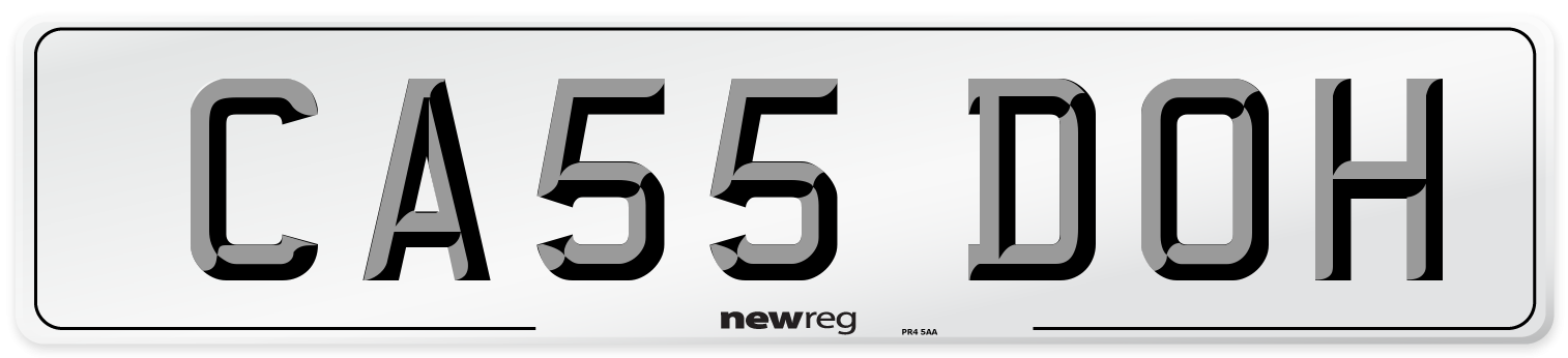 CA55 DOH Number Plate from New Reg